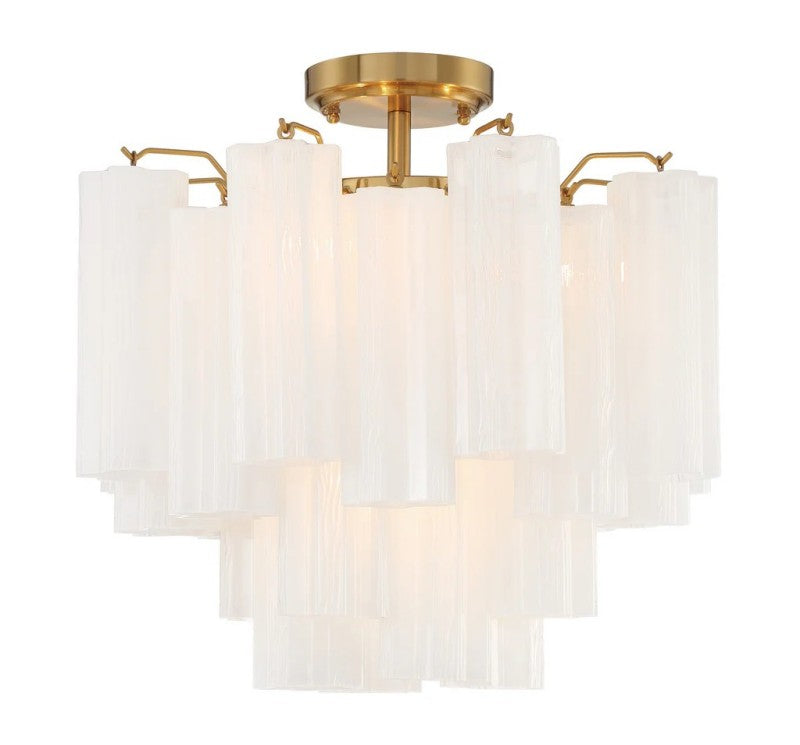 Addens 4-Light Semi Flush Mount Ceiling Fixture - Modern LED Lighting for Bedroom, Living Room & Dining Room