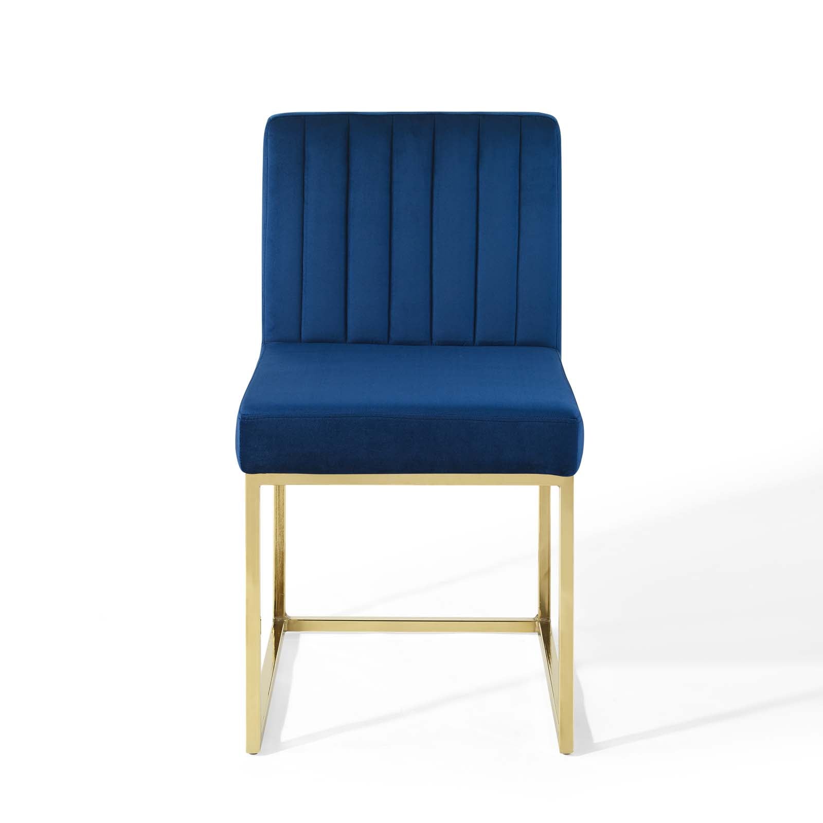 Luxury Velvet Dining Chair with Tufted Sled Base - Mid-Century Modern Style for Dining Room, Kitchen, or Home Office - Comfortable & Elegant Seating Solution