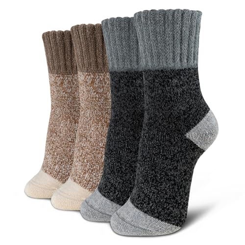 Women's Merino Wool Socks - Thick Warm Knit (2/3 Pack) for Hiking & Winter
