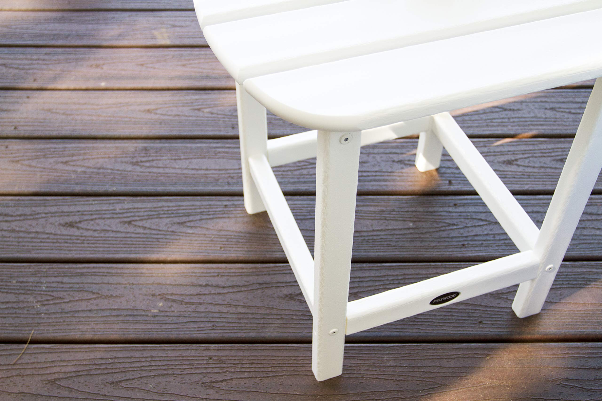 POLYWOOD SBT18MA South Beach 18-Inch Outdoor Side Table - Durable Mahogany Patio Furniture for Poolside, Deck, or Garden Use