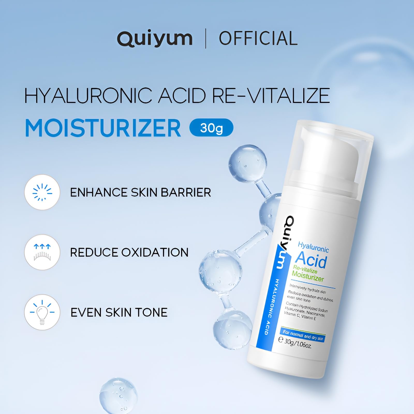 Premium Hyaluronic Acid Face Moisturizer for Dry & Sensitive Skin - Deep Hydration Anti-Aging Cream with Wrinkle Repair - Day & Night Facial Moisturizer for Women & Men - 1.06oz (Pack of 2) - Perfect for Daily Skincare Routine & Travel Essentials