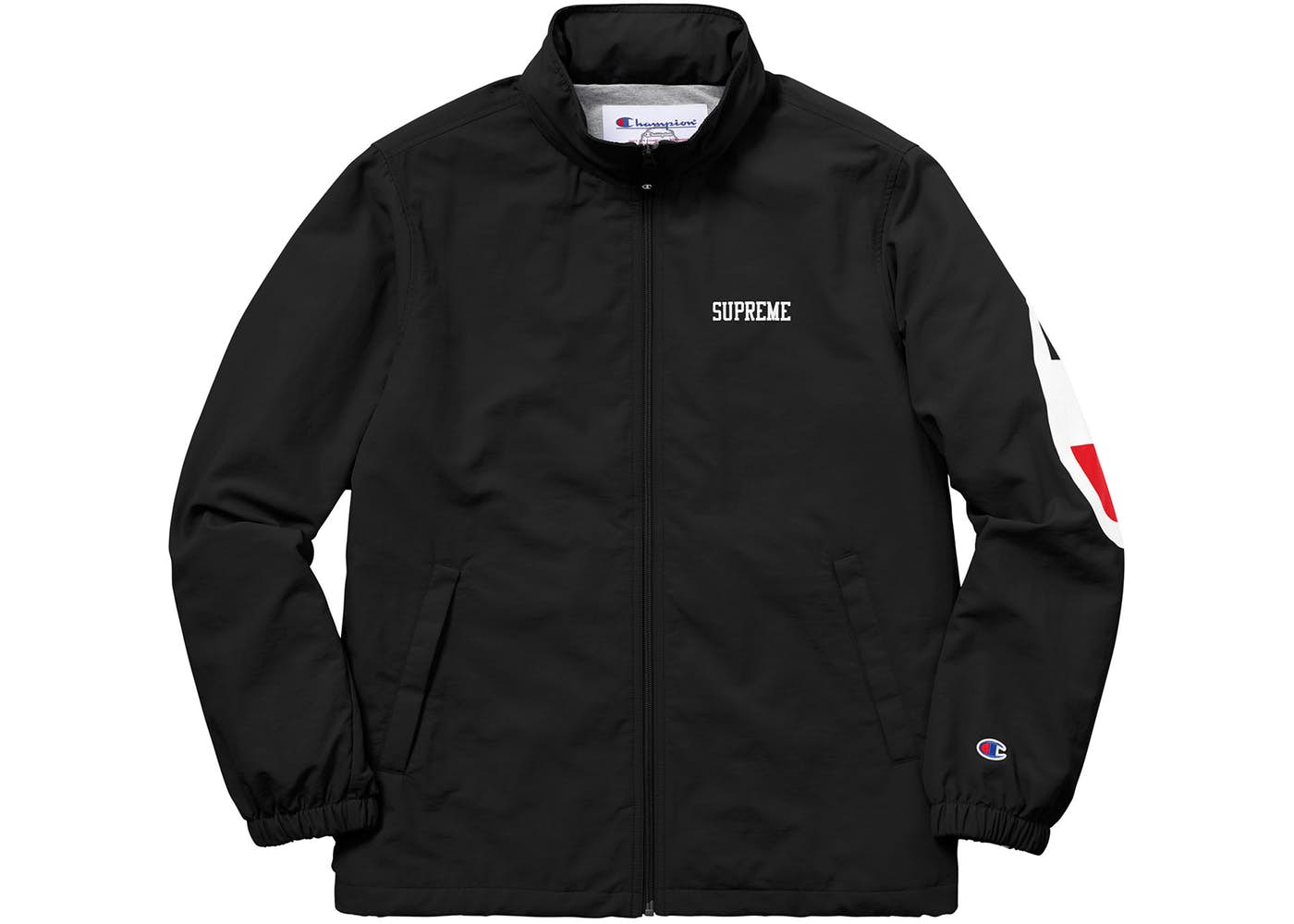 Supreme Champion Track Jacket - Men's Dark Black Athletic Running Hoodie for Gym, Jogging & Streetwear Fashion