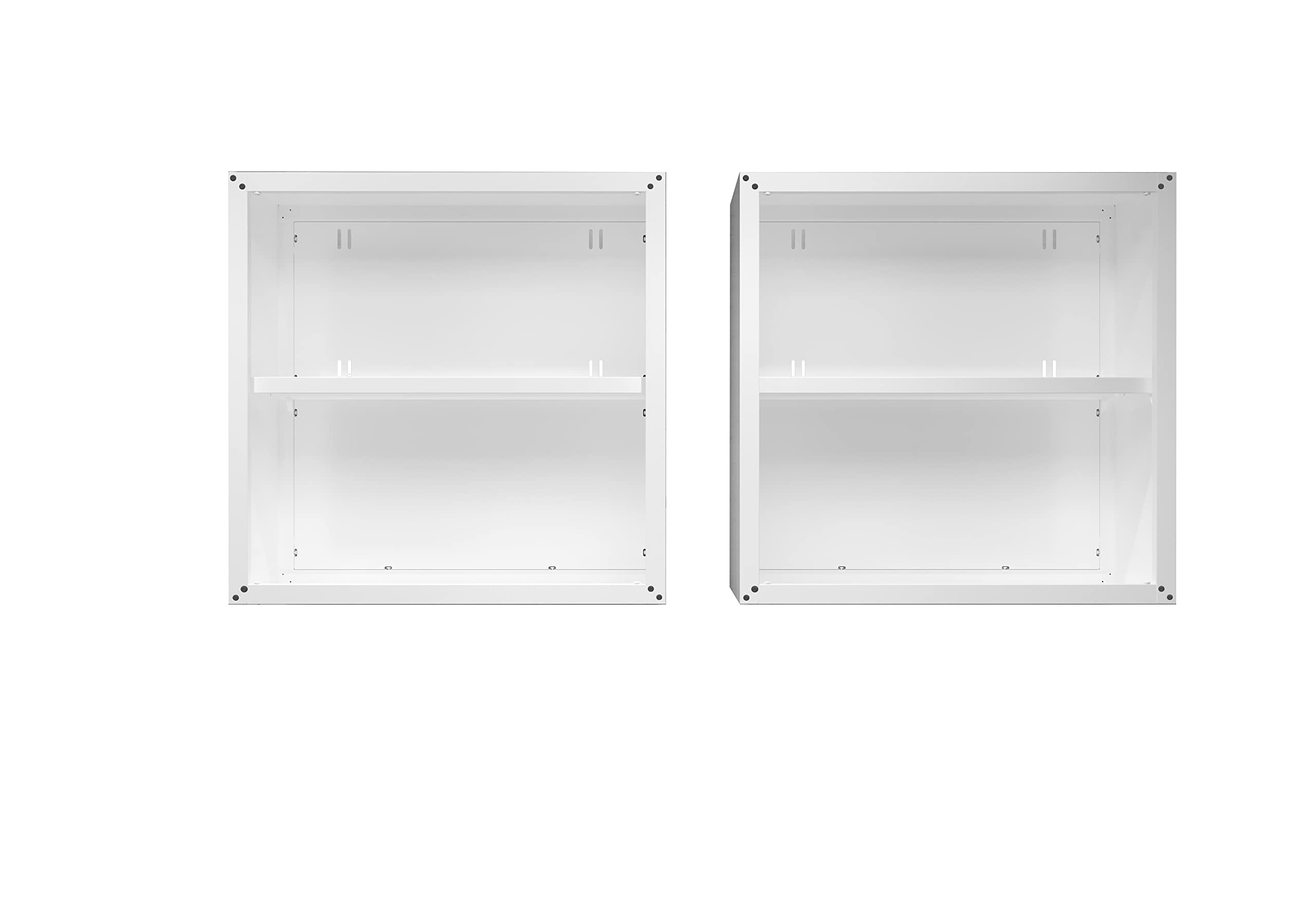 Manhattan Comfort Fortress Storage Units - White | Modern Home & Office Organization Solutions for Small Spaces | Perfect for Bedroom, Living Room & Closet Storage