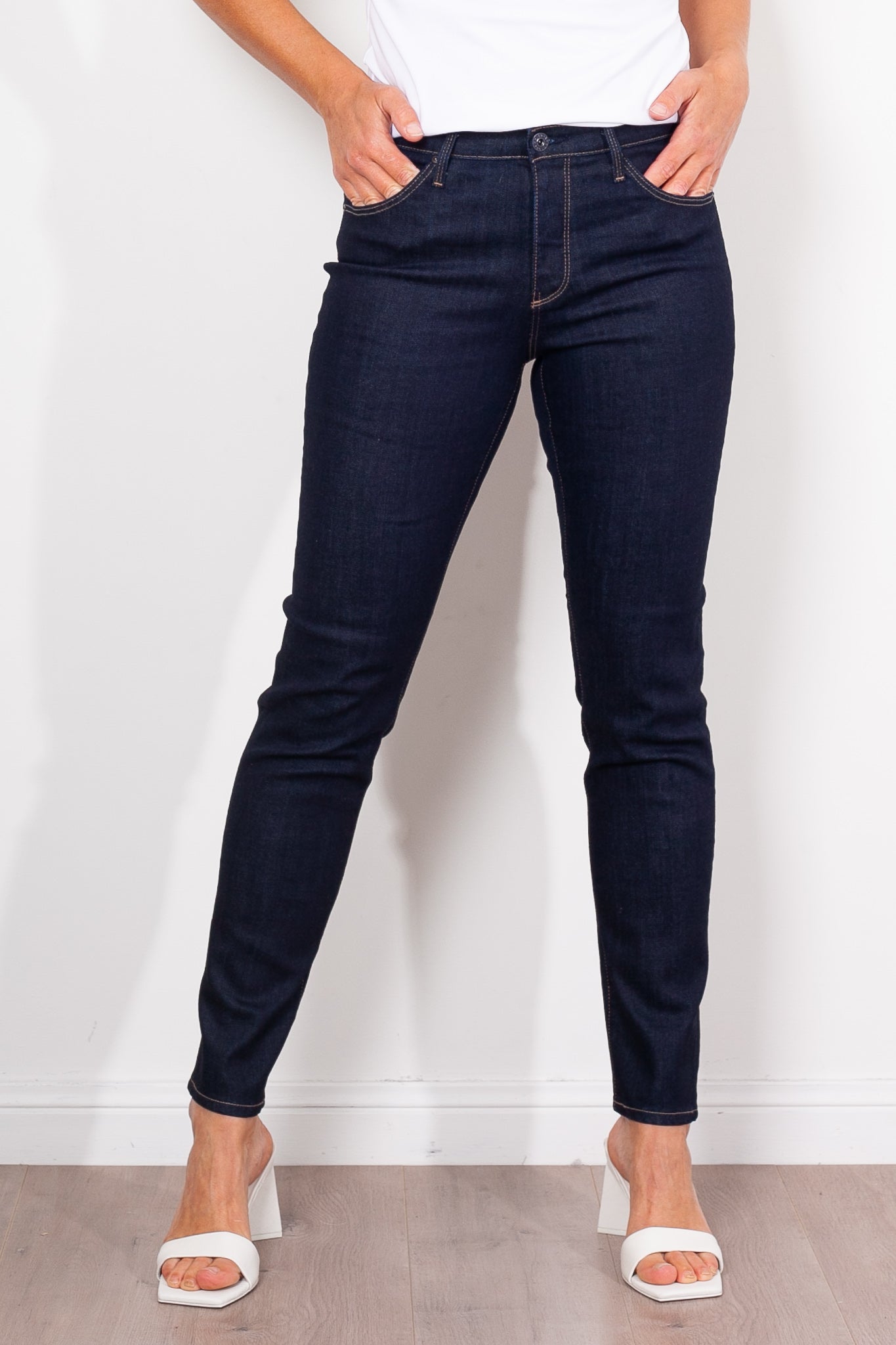 AG Jeans Prima Authentic Indigo Women's High-Rise Skinny Jeans - Perfect for Casual Wear, Date Nights & Office Outfits