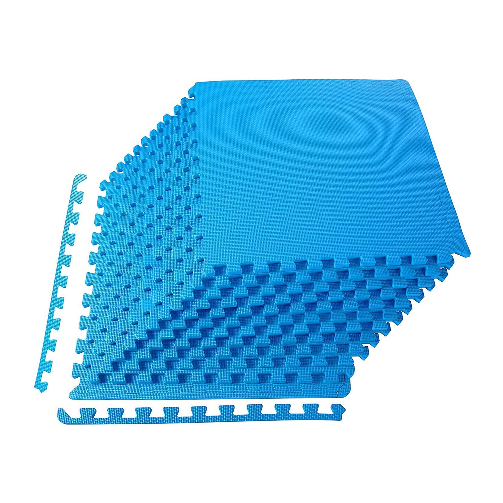BalanceFrom EVA Foam Interlocking Puzzle Exercise Mat for MMA, Gymnastics, Home Gym & Workout Flooring - Non-Slip Protective Tiles in Multiple Sizes & Colors - Perfect for Yoga, Kids Play Area & Garage Gym