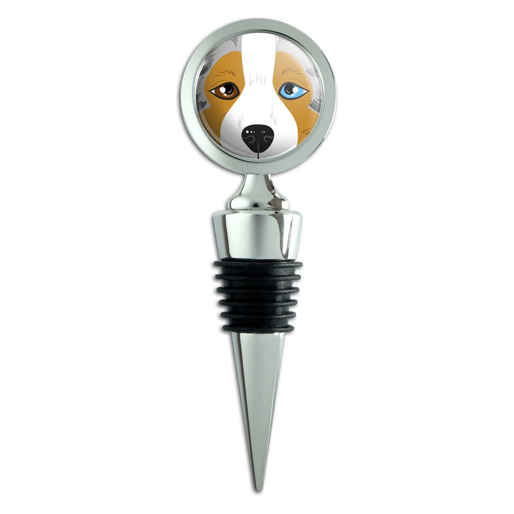 Australian Shepherd Face Pet Dog Wine Bottle Stopper - Cute Animal Design for Wine Lovers, Perfect for Parties, Gifts & Home Decor
