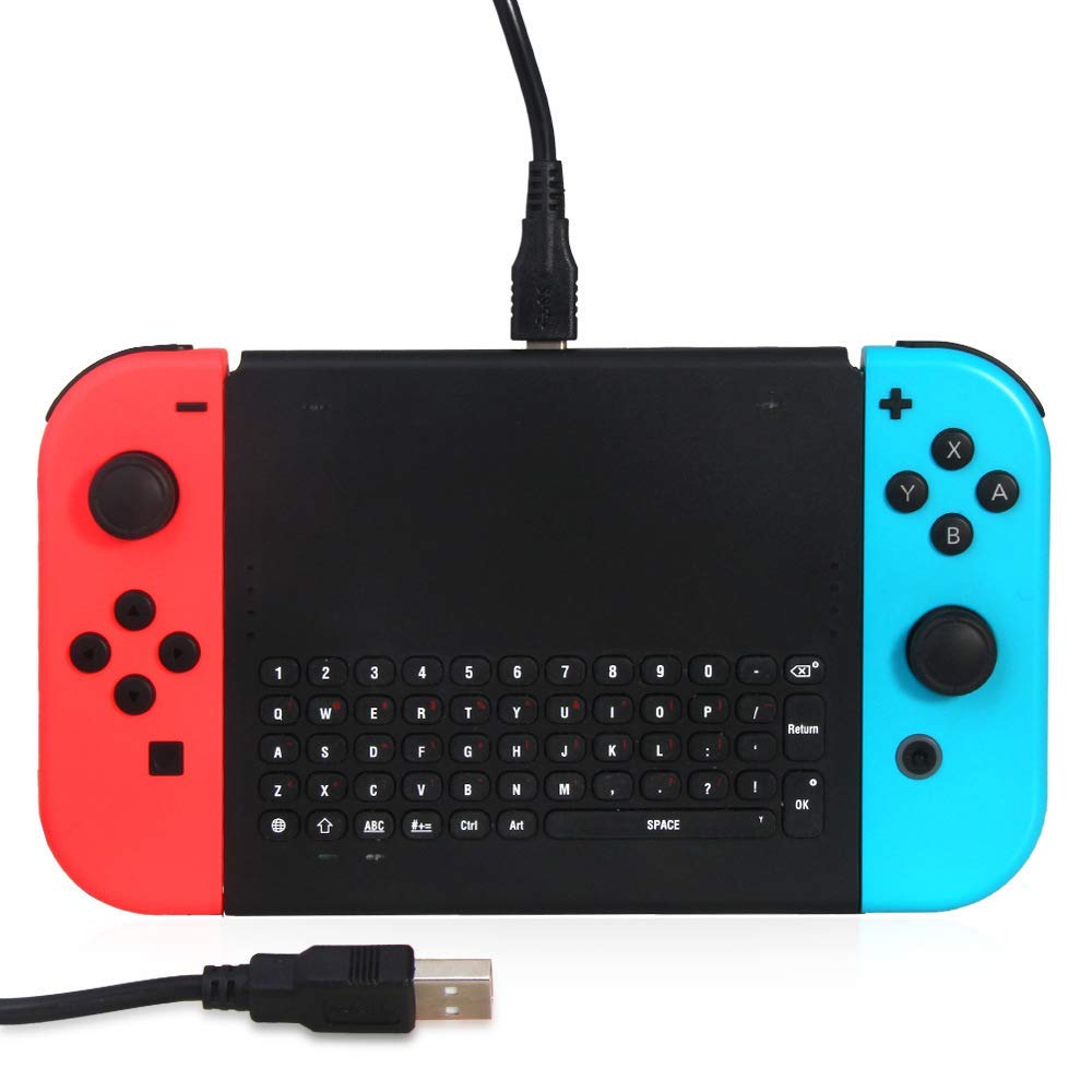 OSTENT 2.4GHz Wireless Remote Controller Keyboard for Nintendo Switch Joy-Con Game - Perfect for Gaming, Typing & Streaming on Nintendo Switch Console