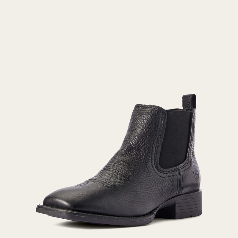 Booker Ultra Western Boots for Men - Black Leather Cowboy Boots with Comfortable Fit | Perfect for Rodeo, Country Music Festivals & Western Fashion
