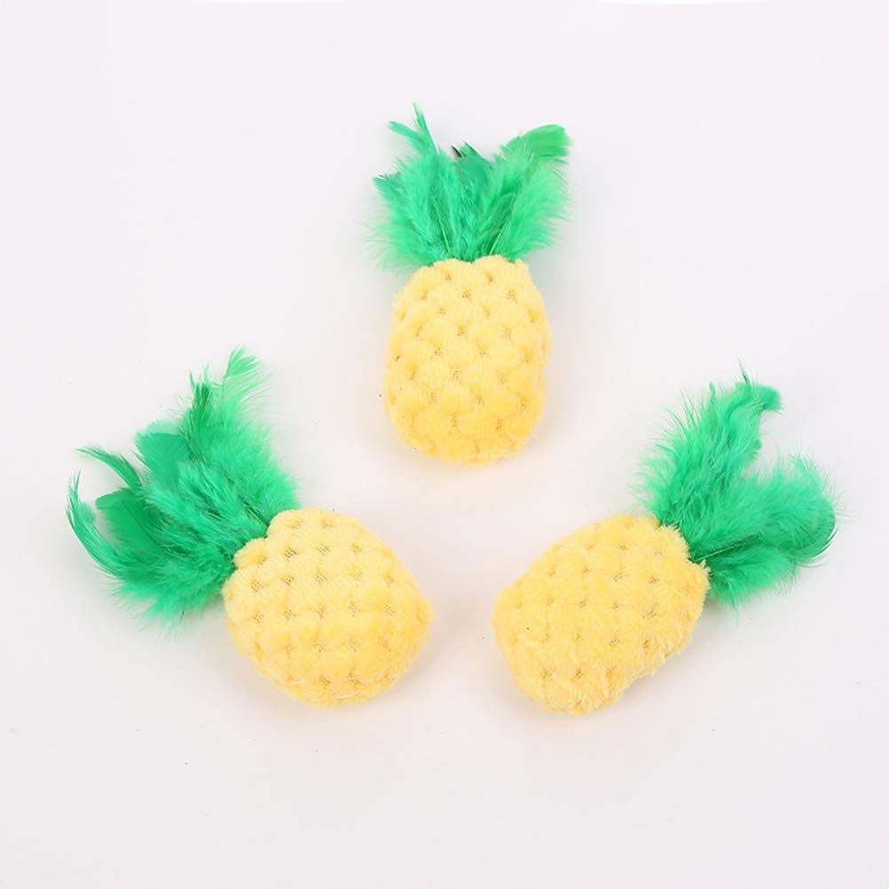 3pcs Cat Teaser Toy - Interactive Pet Exercise & Training Toys for Cats & Dogs - Chewing, Biting & Molar Teething Relief - Fun Fruit-Shaped Entertainment for Playtime & Bonding