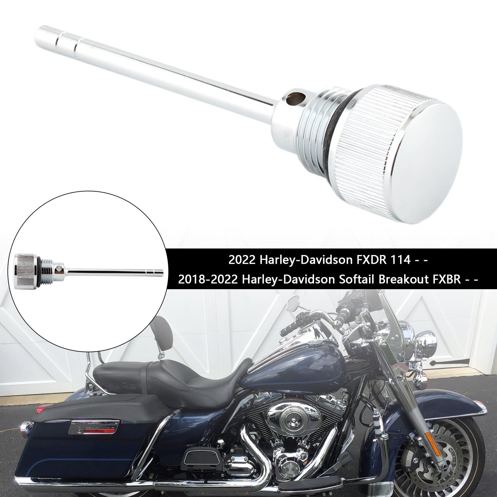 1105 0022 Oil Dipstick Tank Cap Plug Replacement for Harley Davidson Softail & Road Glide 2007-2019 - Perfect for Motorcycle Oil System Maintenance & DIY Repairs