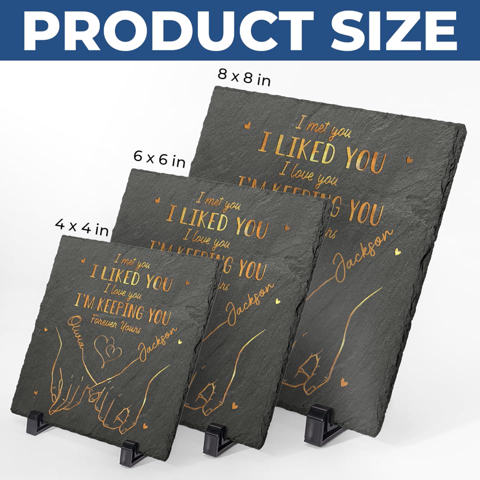 Custom Photo Couple Square Stone - Personalized Valentine's Day, Anniversary & Birthday Gift for Couples - Romantic Mr & Mrs Present for Husband & Wife - Perfect for Home Decor, Wedding Keepsakes & Romantic Surprises