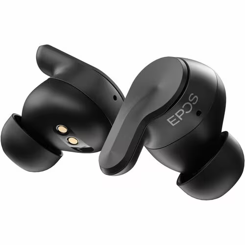 EPOS ADAPT E1 True Wireless Bluetooth Earbuds - Microsoft Teams & Zoom Certified Noise Cancelling Headphones (Black/White) for Remote Work, Online Meetings & Music Streaming