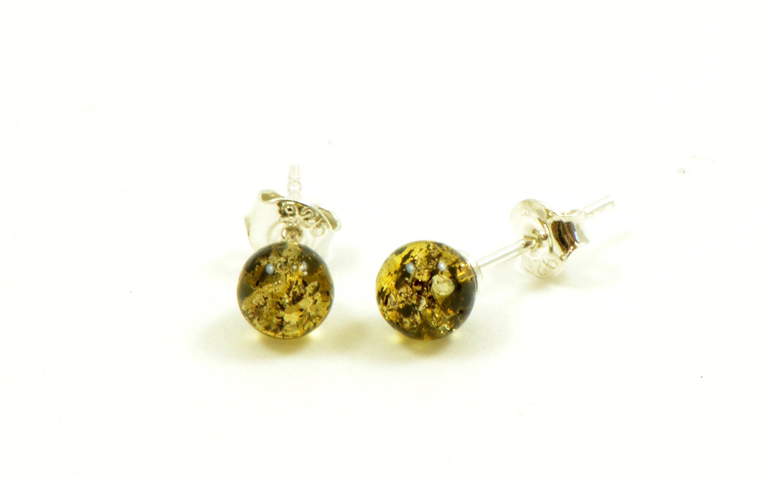 Genuine Baltic Amber Stud Earrings with Sterling Silver - Handmade Natural Amber Jewelry for Women, Hypoallergenic Gift for Her | Perfect for Everyday Wear, Special Occasions & Healing Crystal Therapy