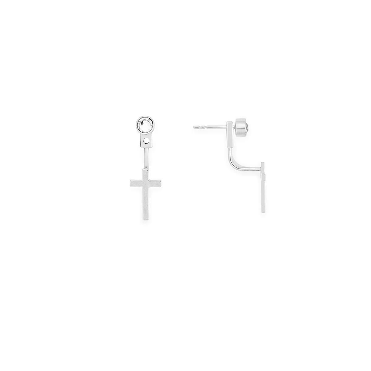 Cross Crystal Drop Earrings for Women - Elegant Religious Jewelry Gift for Church, Wedding & Special Occasions