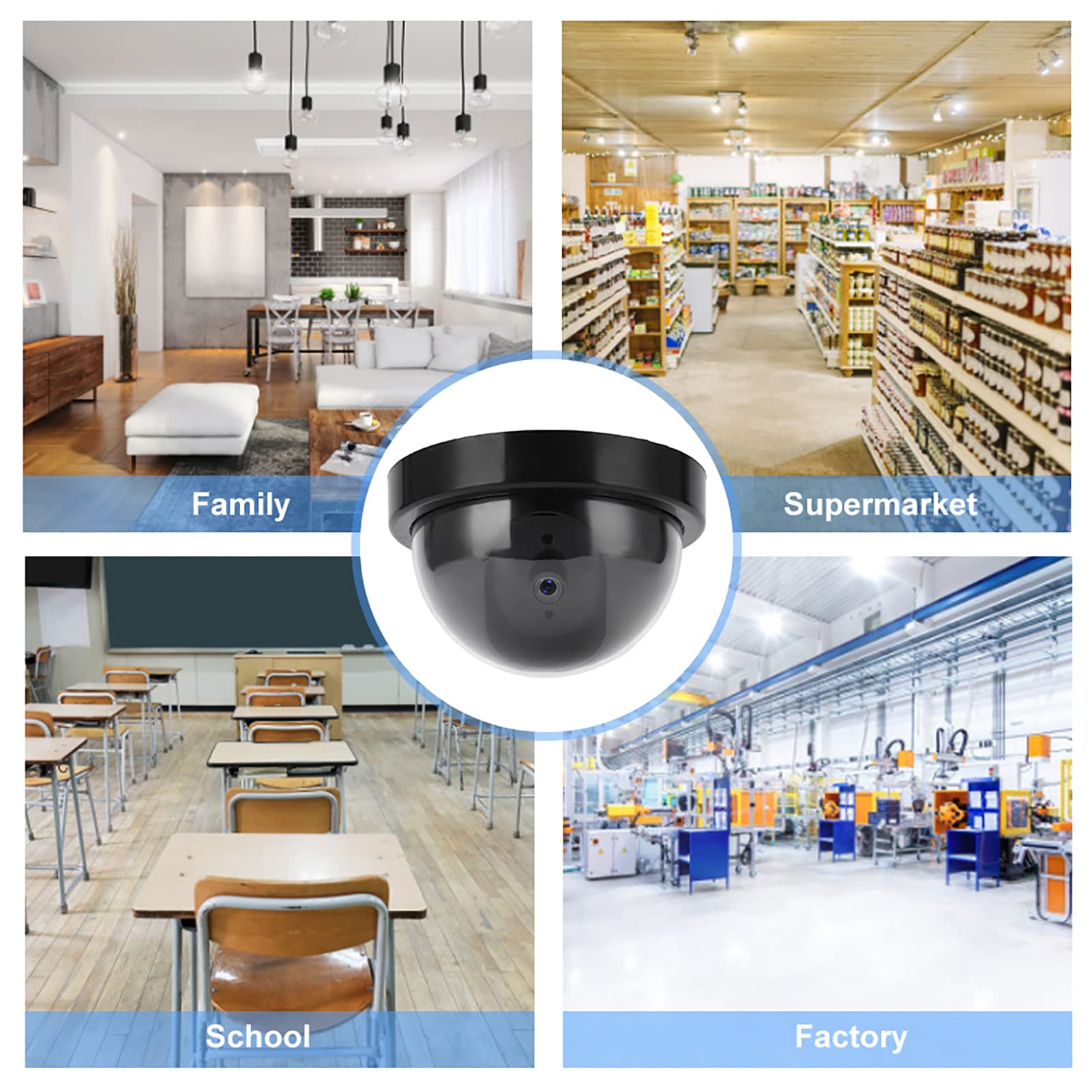 Fake Security Camera - Dummy Surveillance Camera for Home, Business & Factory Security | Cost-Effective Theft Deterrent for Indoor & Outdoor Use