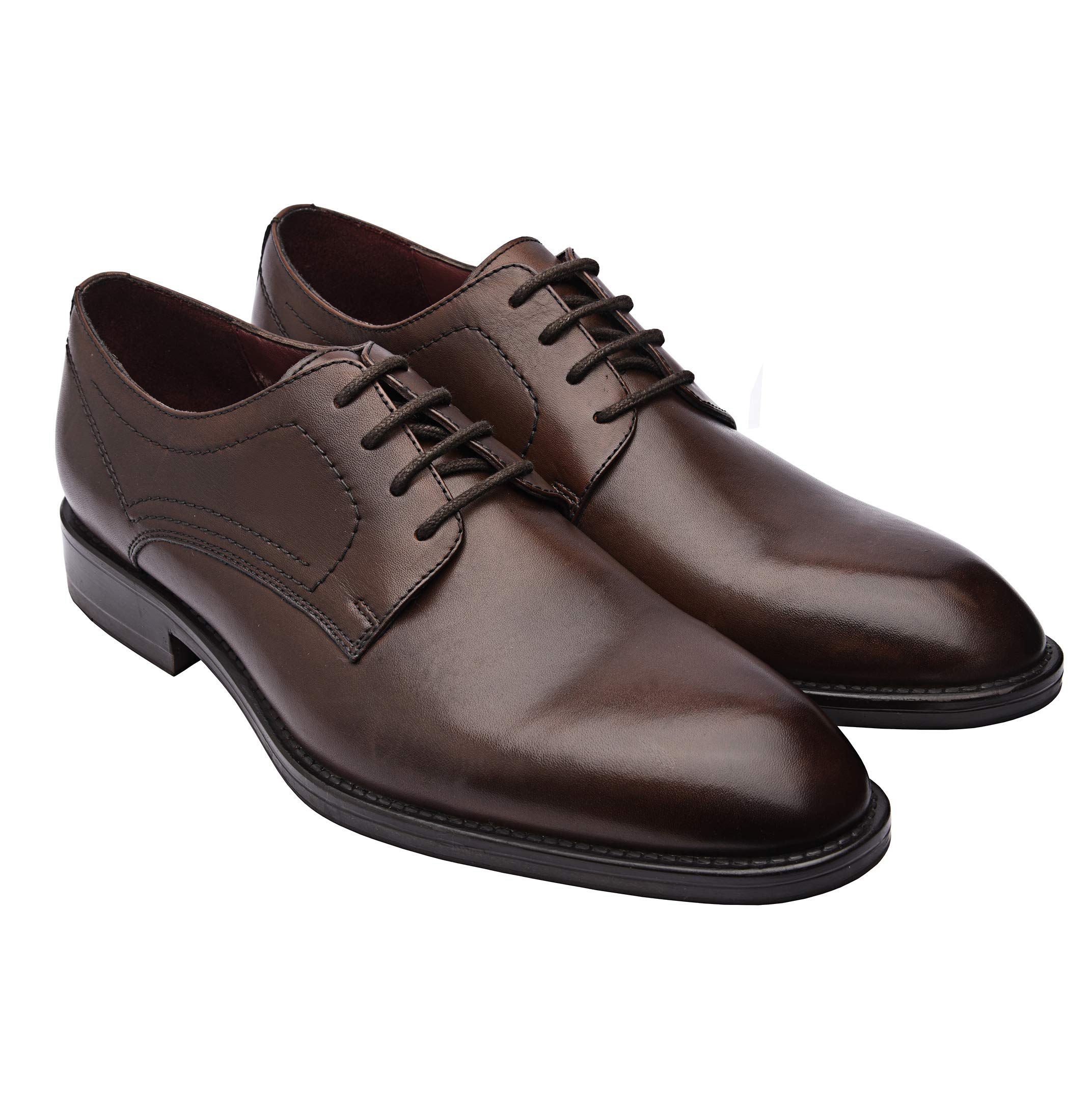Genuine Leather Men's Dress Shoes - Classic Derby Oxford Business Shoes for Men | Formal Office Wear & Wedding Occasions