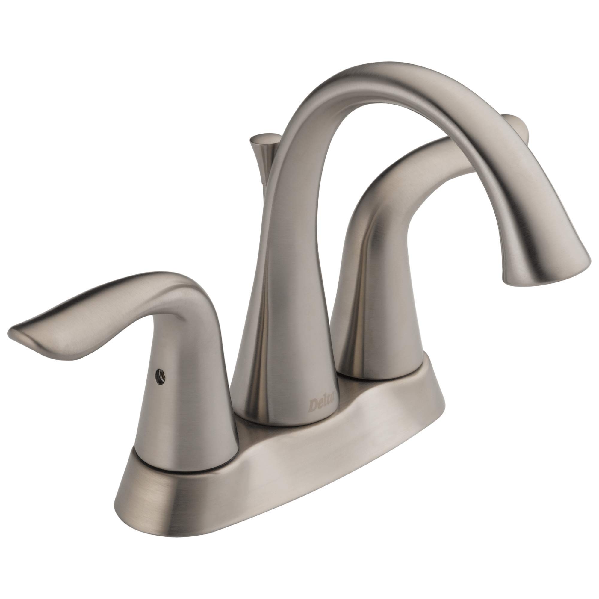 Delta Lahara Centerset Bathroom Faucet - Brushed Nickel Finish, Diamond Seal Technology, Metal Drain Assembly - Perfect for Bathroom Sink Upgrades & Modern Home Renovations