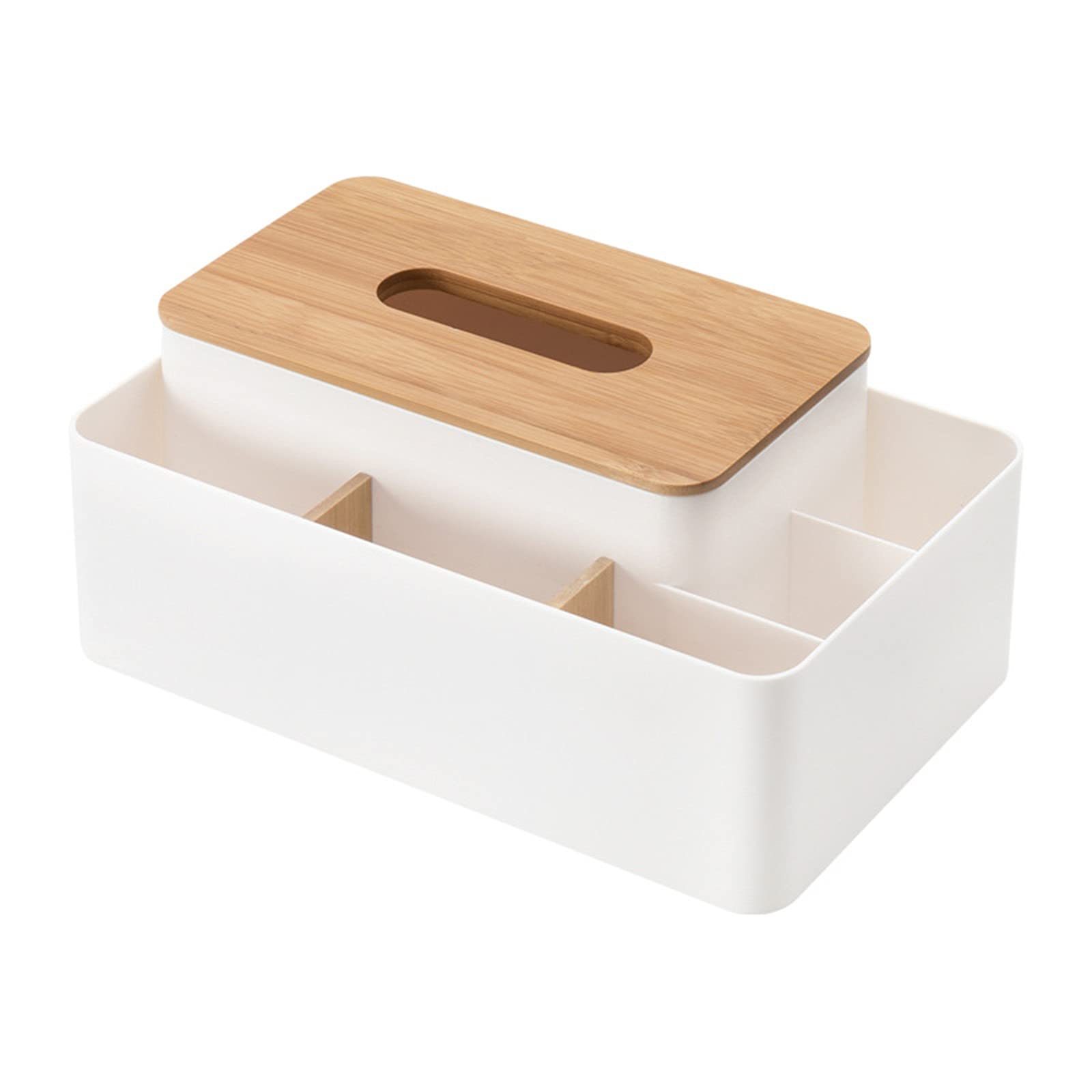 AMKYA Multifunctional Plastic Tissue Box Organizer - Rectangular Desk Storage Box & Stationery Holder for Home, Office, Car, Restaurant | Space-Saving Solution for Tissues, Pens & Small Essentials