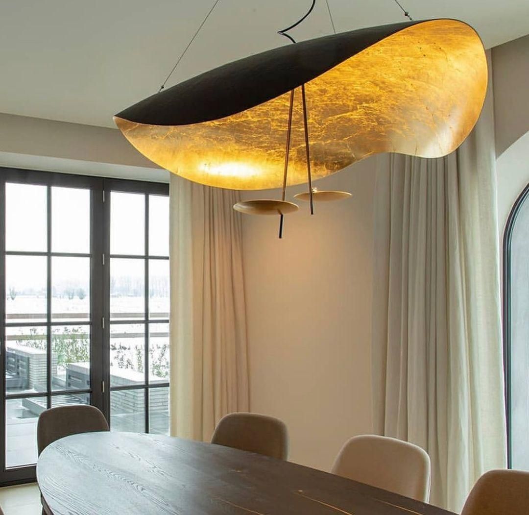 Giorgio Pendant Light - Modern Glass Ceiling Lamp for Dining Room, Bedroom & Living Room | Elegant Hanging Light Fixture with Gold Finish | Perfect for Home Decor & Interior Design