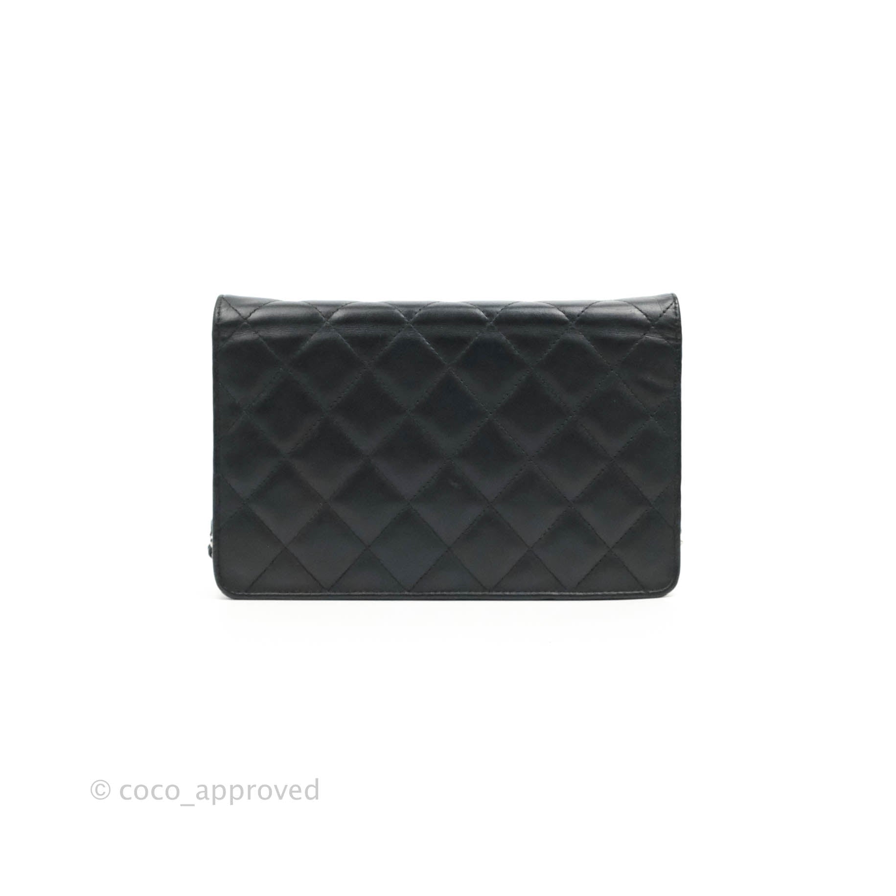 Chanel Quilted Calfskin Wallet on Chain WOC with Silver Hardware - Black Crossbody Bag for Women | Perfect for Evening Events, Parties & Daily Use