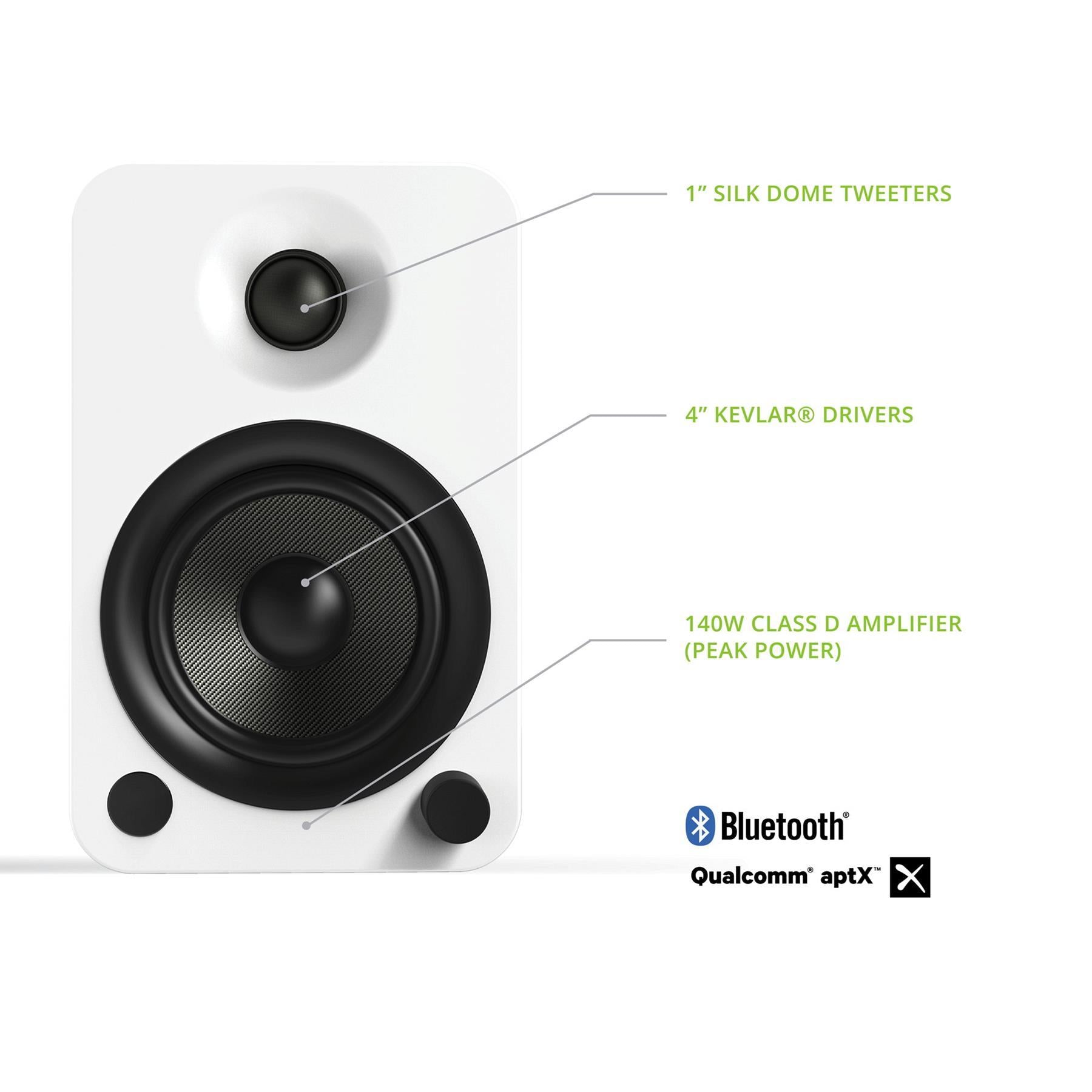 Kanto YU4 Premium Powered Desktop Speakers with Bluetooth 5.0, Phono Preamp - High-Fidelity Audio for Home Office, Gaming & Music Listening