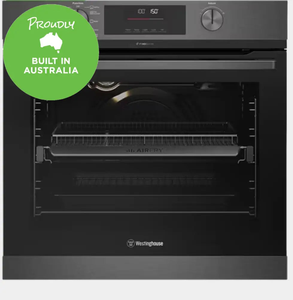 Westinghouse WVEP6716DD 60cm 10-in-1 Multi-Function Pyrolytic Oven with Air Fryer - Dark Stainless Steel - Perfect for Baking, Roasting, and Healthy Air Frying at Home