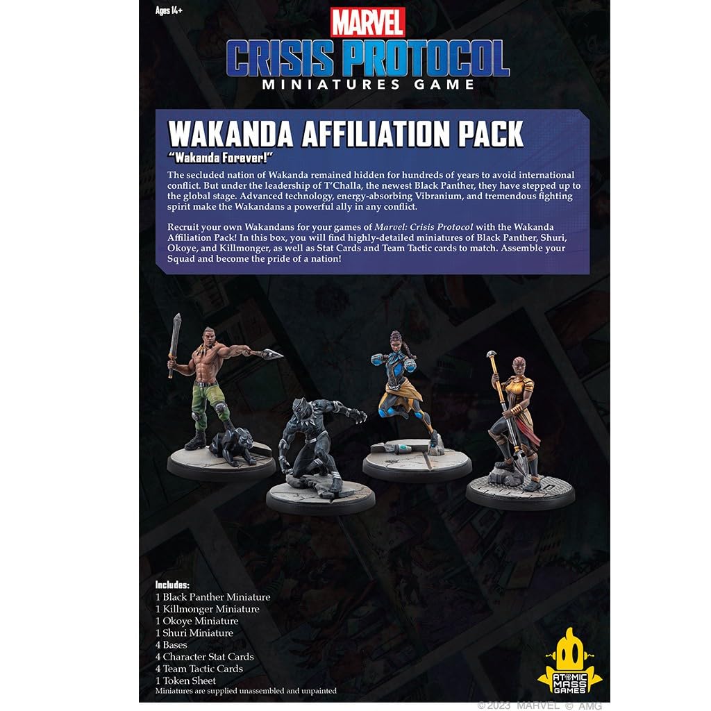 Atomic Mass Games MCP: Wakanda Affiliation Pack - Marvel Crisis Protocol Miniatures for Tabletop Gaming & Collectors