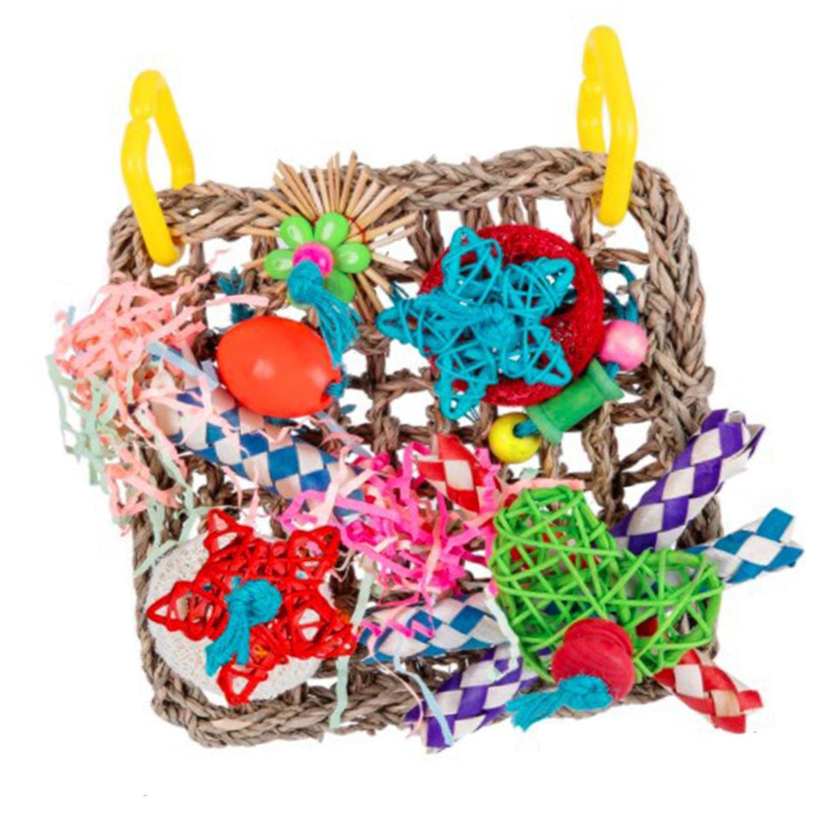 Interactive Bird Climbing Net - Chewable Play Toy for Parrots, Budgies & Small Pets - Cage Accessory, Wall Mount & Swing Rope - Perfect for Exercise, Chewing & Mental Stimulation - Great for Playtime & Cage Enrichment
