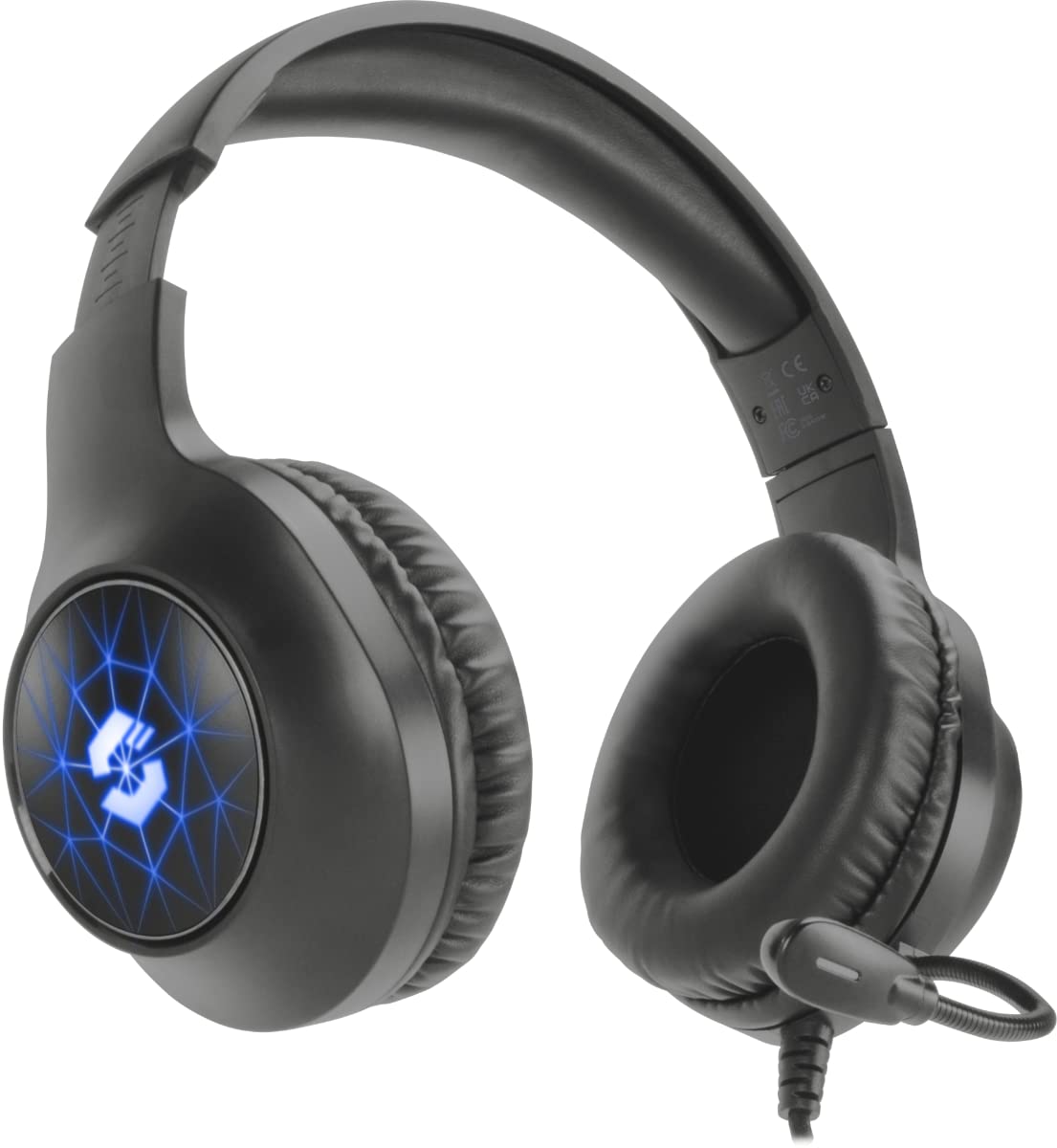 Speedlink VIRTAS Wired 7.1 Gaming Headset with Microphone - Customizable 7.1 Surround Sound, USB Connection, RGB LED Lighting, Volume Control via Cable Remote, Black - Perfect for PC Gaming, Streaming & Esports