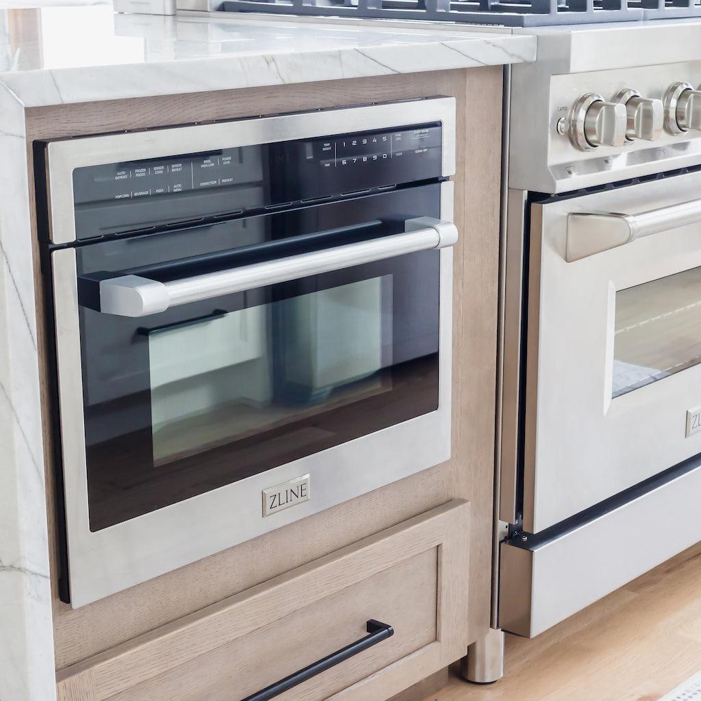 ZLINE 24 Inch Stainless Steel Built-In Convection Microwave Oven with Speed & Sensor Cooking - Perfect for Modern Kitchens, Fast Meals & Smart Cooking (MWO 24)