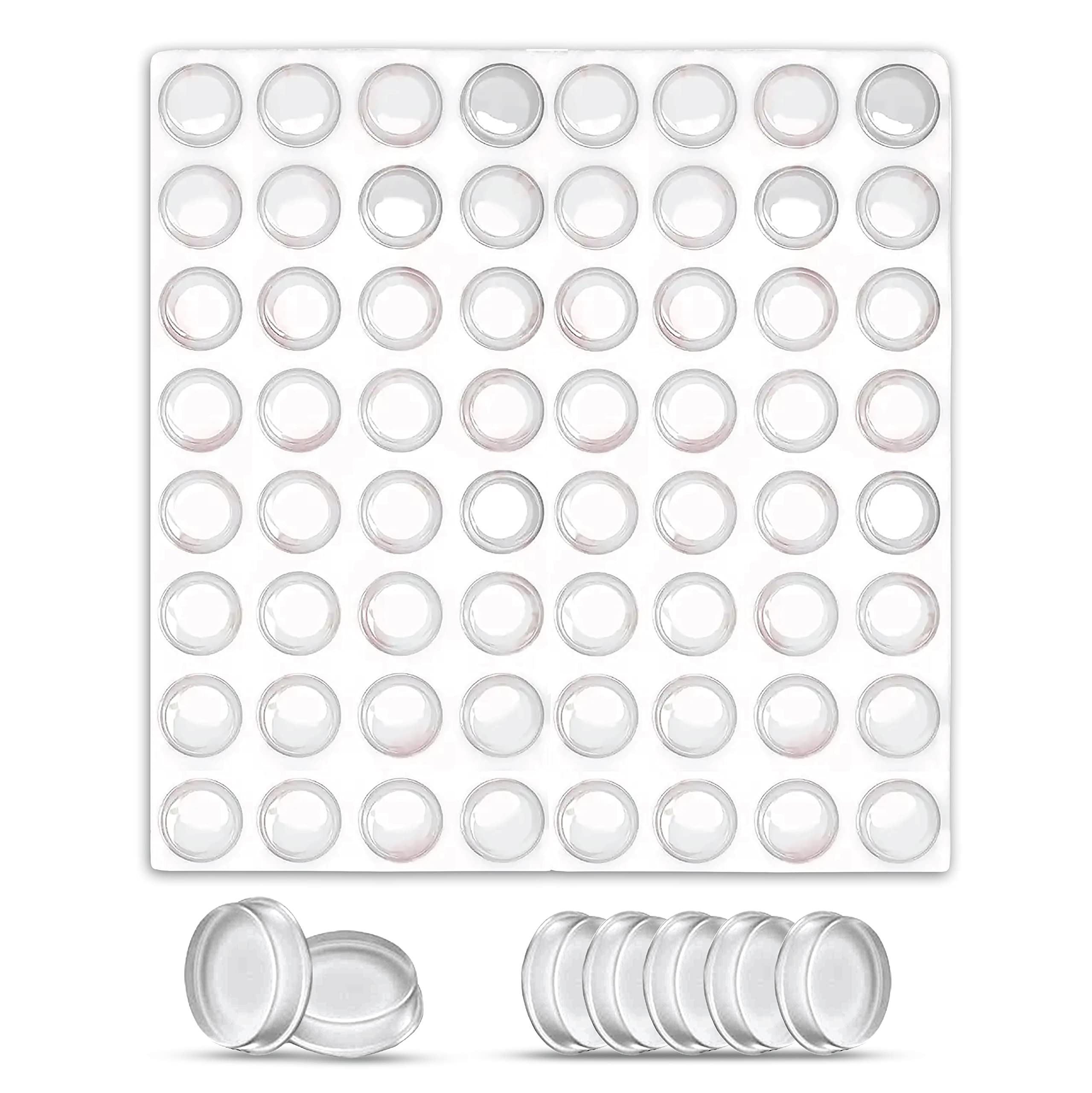 128 Pcs Clear Self-Adhesive Cabinet Door Bumpers - Soft Close Rubber Pads for Noise Reduction & Surface Protection | Perfect for Kitchen Cabinets, Cupboards, Drawers & Furniture | 3M Sticky Backing for Secure Hold | Ideal for Home, Office & RV Use