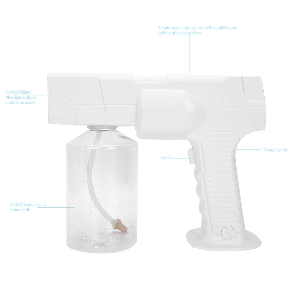 Dioche Blue Light Nano Spray Gun Steamer with Fast Mist Output - Hair Moisturizing & Nourishing Steam Sprayer | Intelligent Heat Dissipation for Salon & Home Hair Care | Perfect for Dry/Damaged Hair Treatment & Scalp Hydration