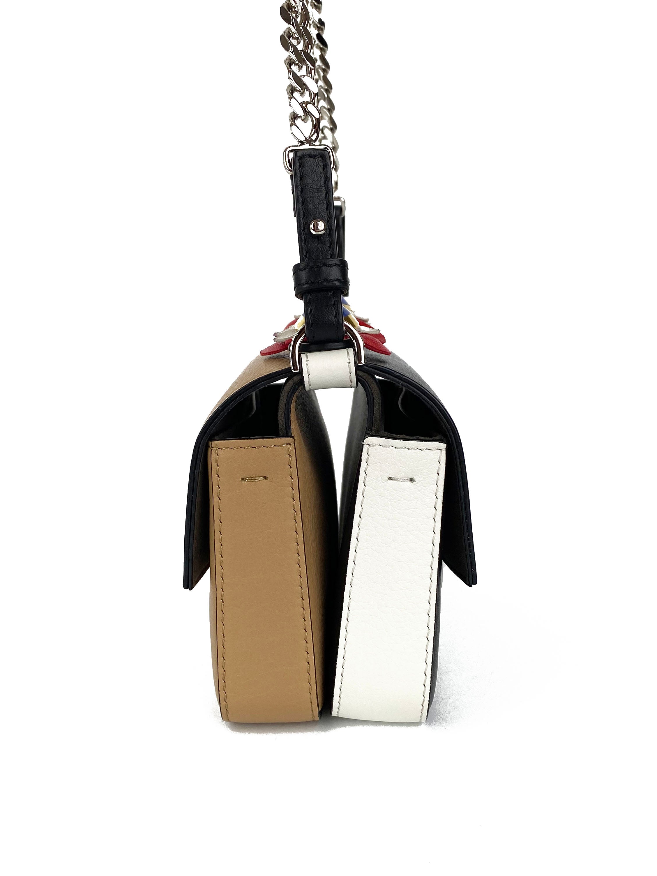 Fendi Black & Nude Micro Double Baguette Bag - Luxury Designer Crossbody Purse for Women | Perfect for Evening Parties, Date Nights & Special Occasions