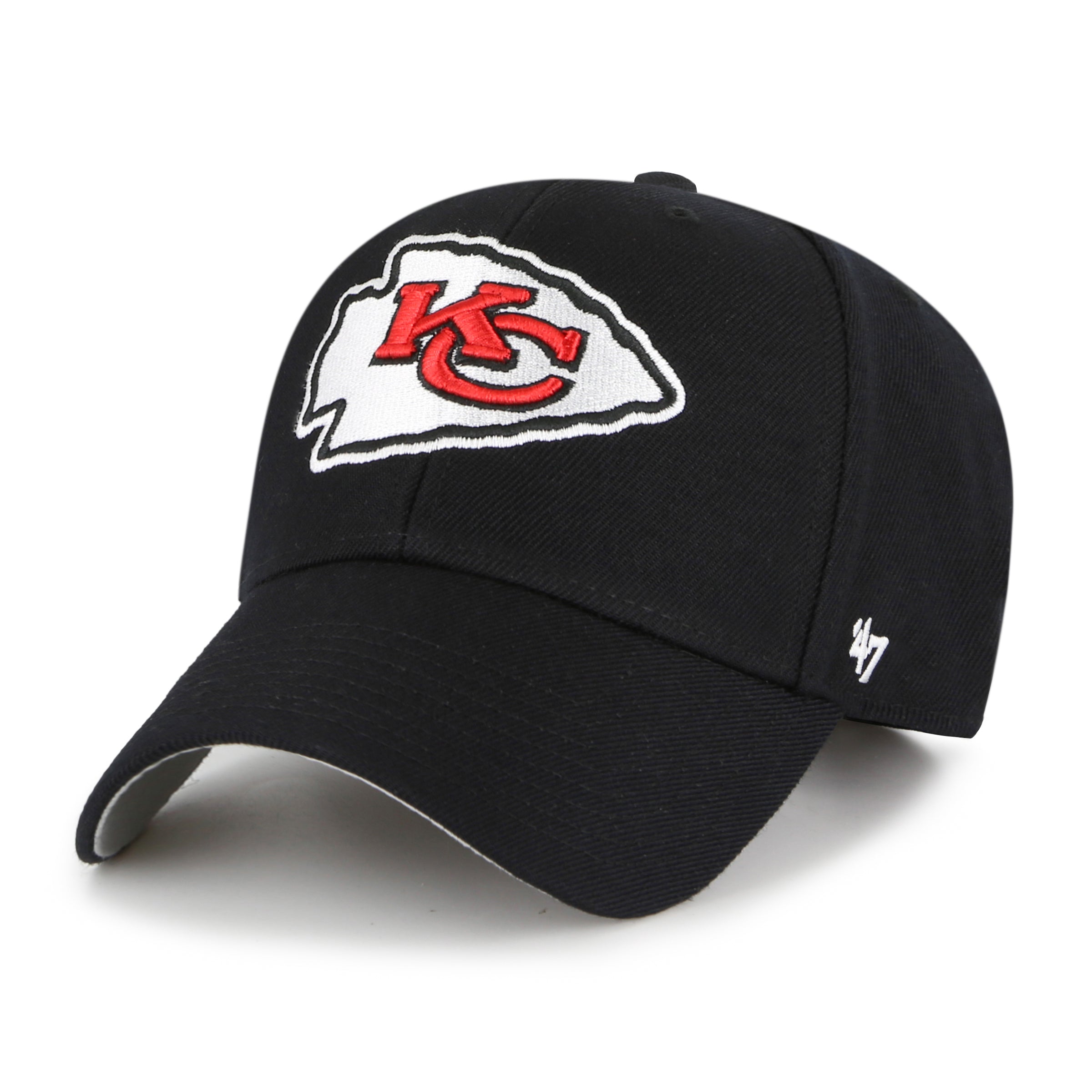 47 Brand Kansas City Chiefs MVP Adjustable Hat - Black | Officially Licensed NFL Cap for Men & Women | Perfect for Game Day, Tailgating & Sports Fan Gifts