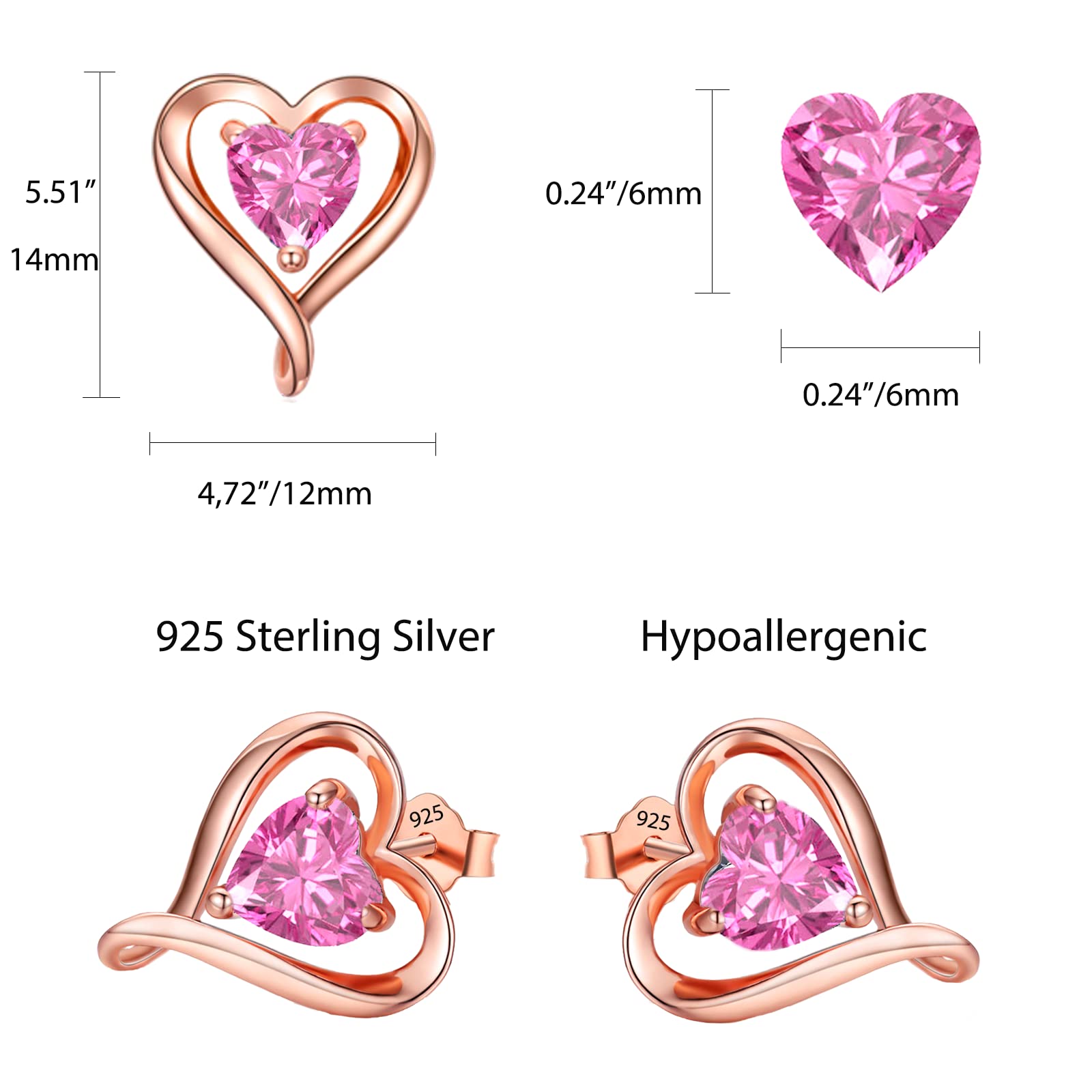 LAVUMO Heart Necklace and Earrings Set for Women - Romantic Anniversary, Birthday Gift for Wife, Girlfriend, Mom | Perfect for Valentine's Day, Mother's Day & Special Occasions
