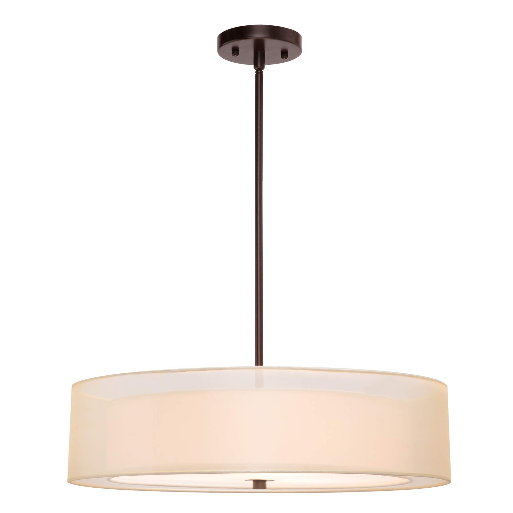 VONLUCE 3-Light Double Drum Pendant Light Fixture, 20