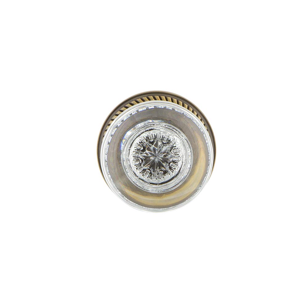 Vintage Rope Rosette with Round Clear Crystal Glass Knob - 2.75