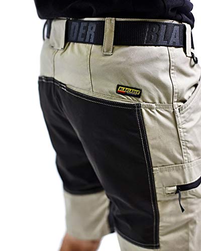 Blaklader 144918452799C50 Stretch Work Shorts - Size C50, Stone Grey/Black - Durable & Comfortable for Construction, Carpentry & Outdoor Work