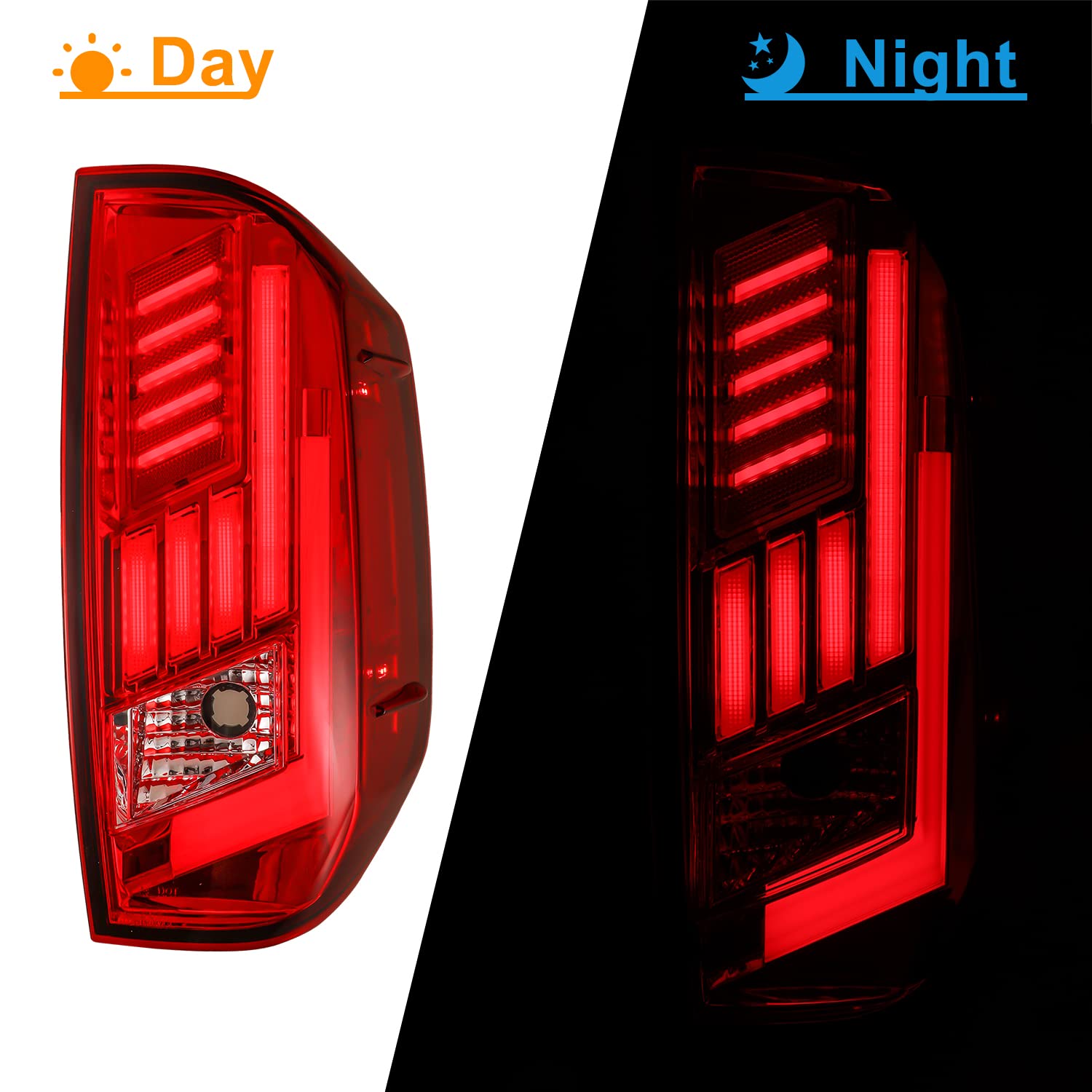 Nixon Offroad LED Tail Lights for 2014-2022 Toyota Tundra - Black Housing Red Lens with Sequential Turn Signal, Running & Brake Lights | Upgrade Your Pickup Truck for Night Driving & Off-Road Adventures