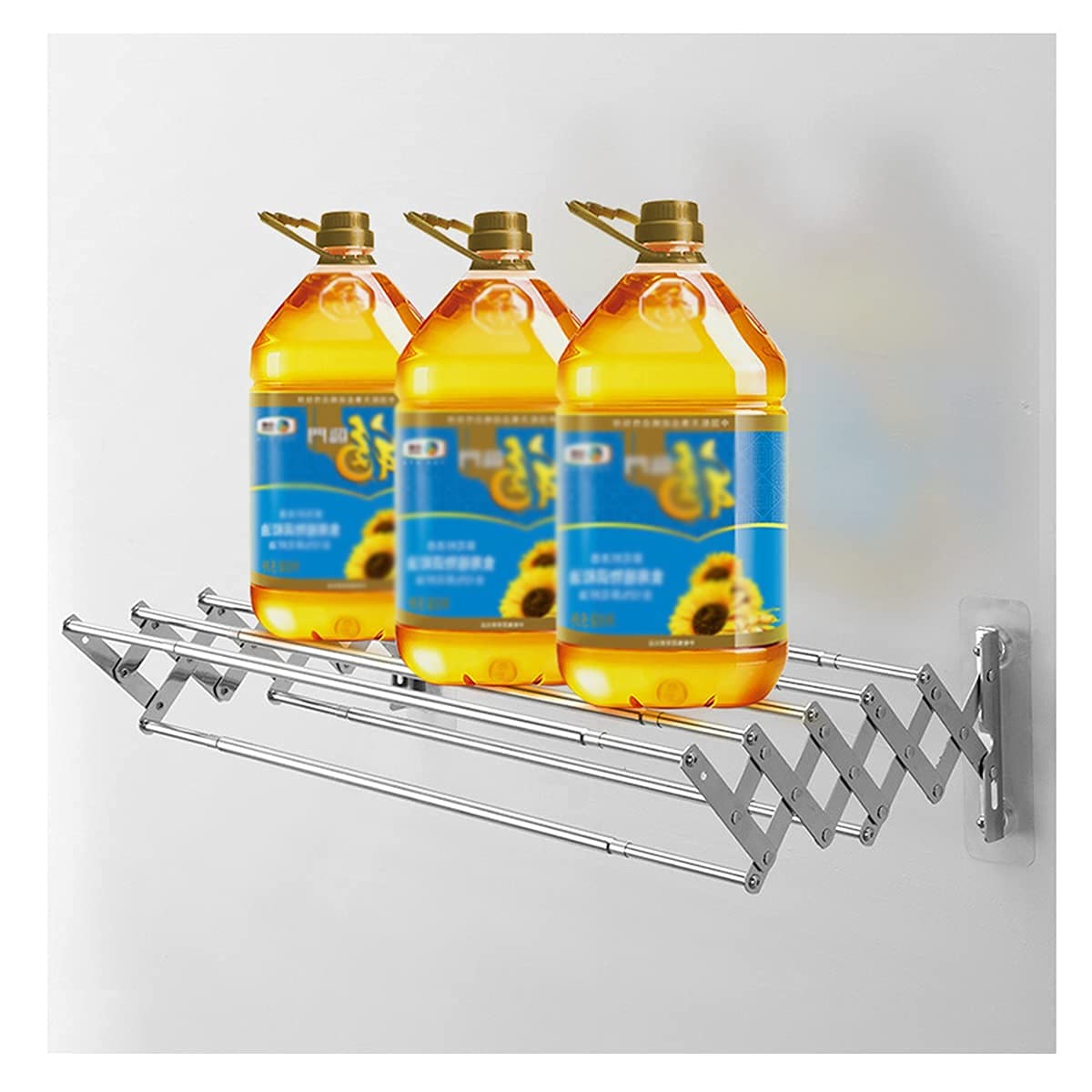 AWJ Stainless Steel Over Door Towel Rack - Adjustable 7-Bar Collapsible Towel Holder for Kitchen & Bathroom (42-80cm) - Perfect for Hanging Dish Towels, Hand Towels & Bath Towels