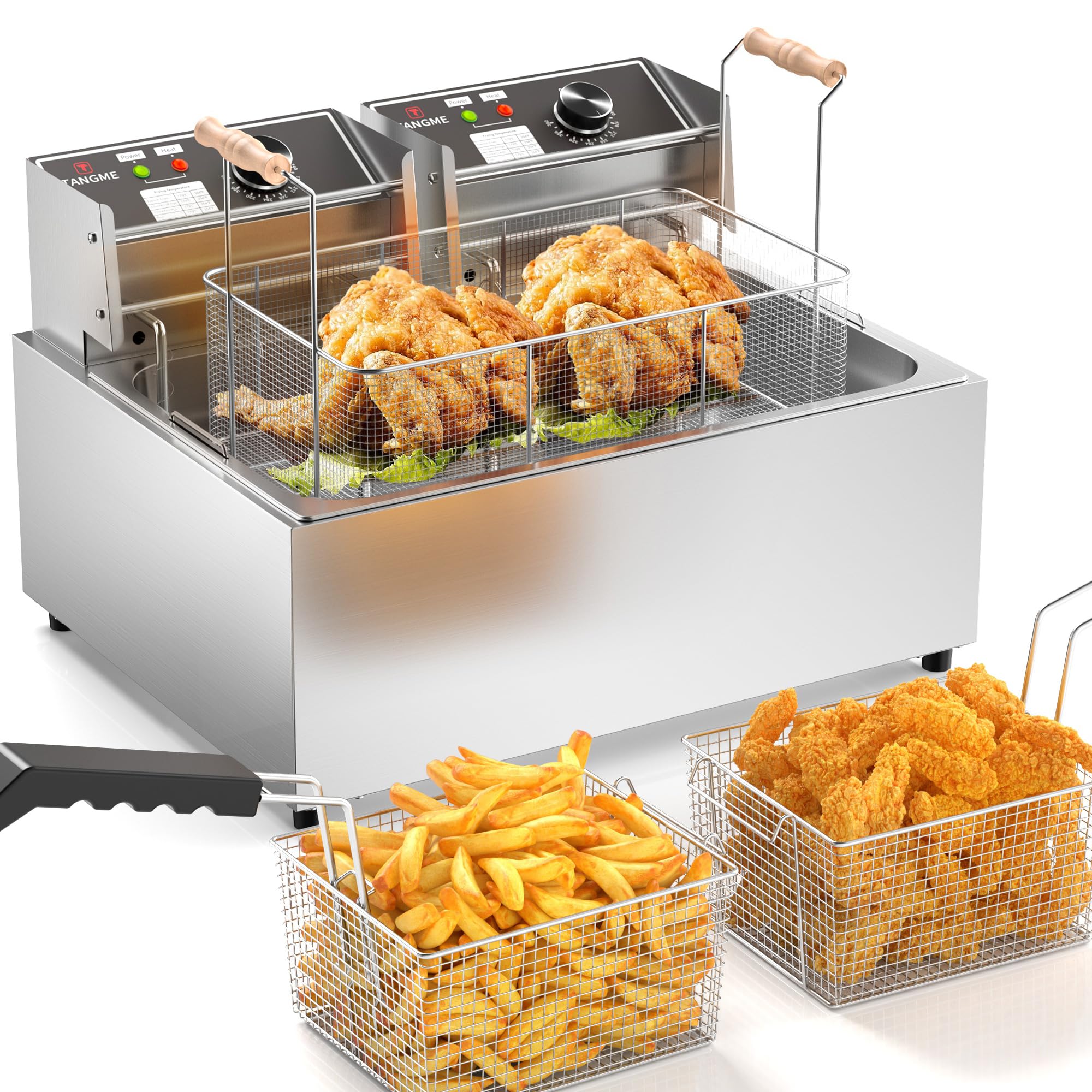 Upgraded 31.7Qt Commercial Deep Fryer - Triple Basket Electric Countertop Fryer for Whole Fish or Turkey with Temperature Limiter | UL Certified | Perfect for Restaurants, Catering & Outdoor Cooking