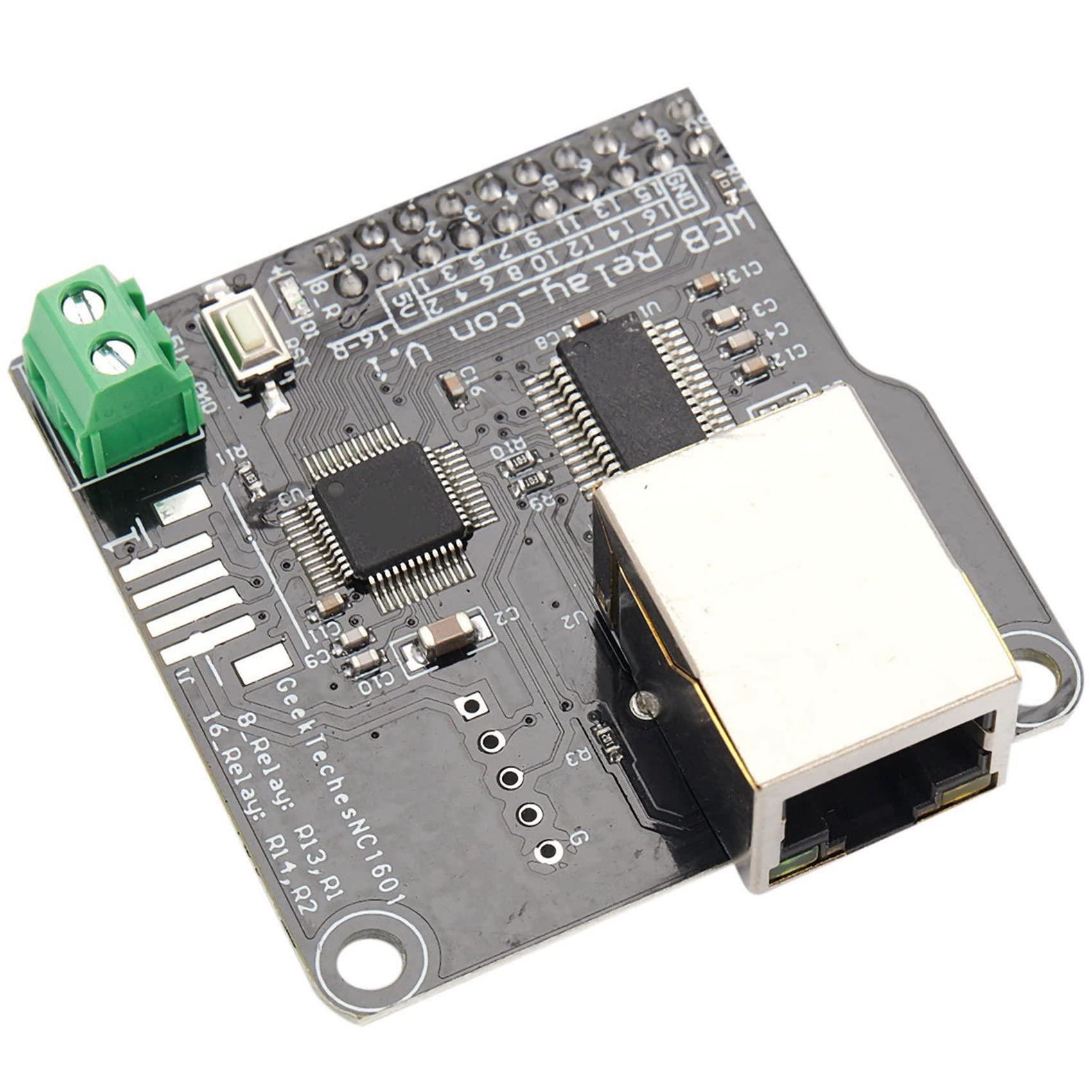 VENEKA 2X Ethernet Control Module - 16 Channel Relay Board with RJ45 Port for LAN/WAN Network & Web Server | Perfect for Home Automation, Industrial Control, and IoT Projects