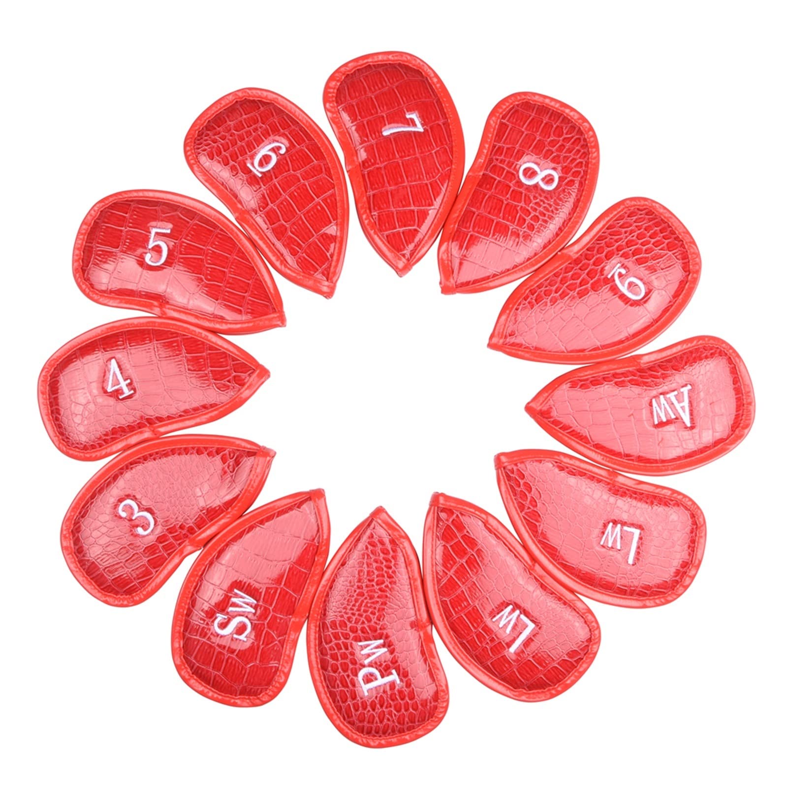 Premium 12-Piece PU Leather Golf Iron Head Covers Set - Universal Fit for 3-SW Clubs, Waterproof Protection to Prevent Damage | Ideal for Golf Course, Driving Range & Travel Use