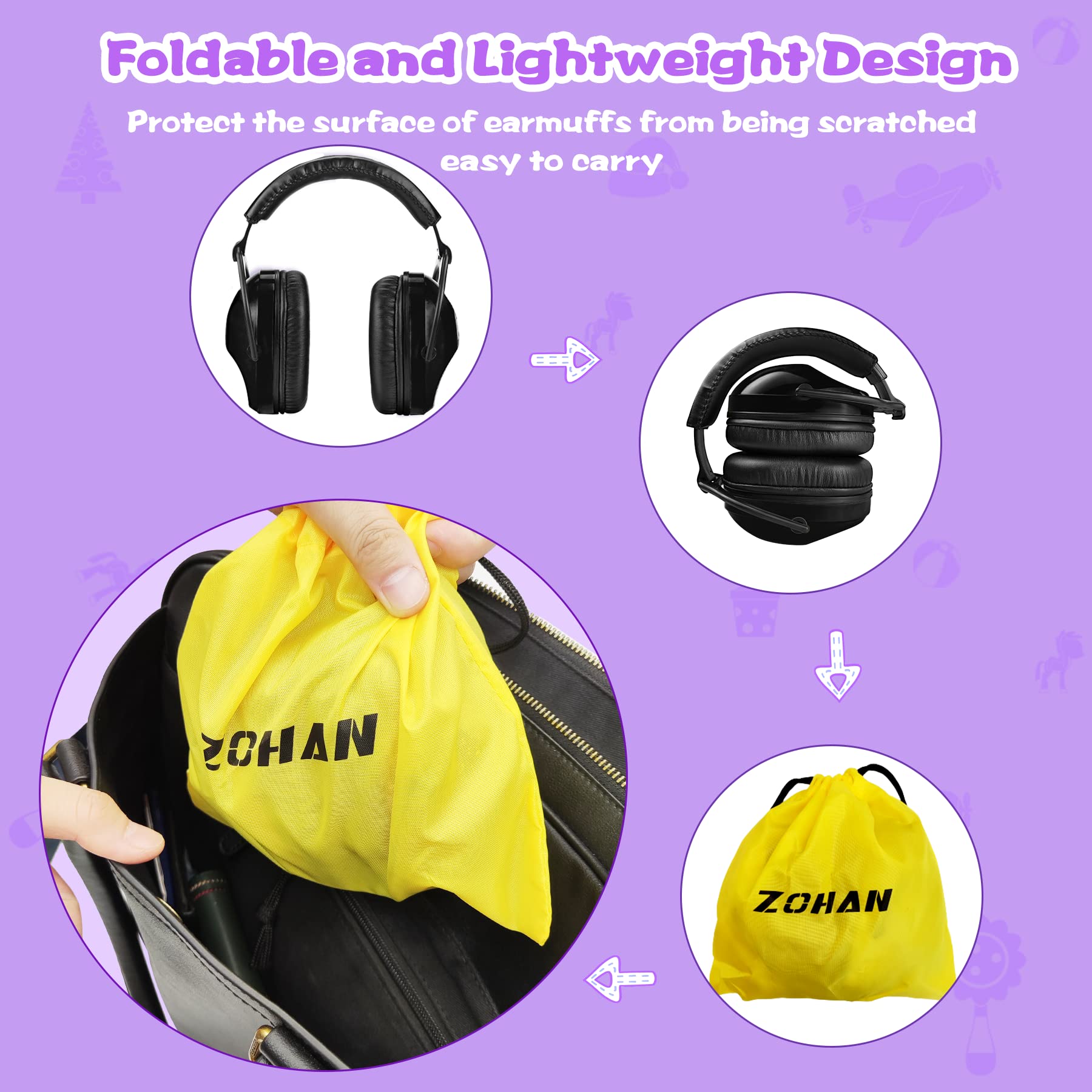 ZOHAN 030 Kids Noise Cancelling Headphones for Autism - Comfortable Ear Protection for Sensory Sensitive Children - Perfect for School, Travel, and Therapy Sessions