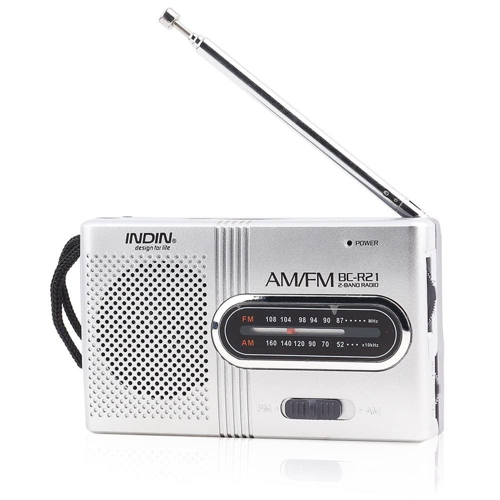 Portable AM/FM Battery Operated Mini Radio with Telescopic Antenna - Built-in Speaker & 3.5mm Headphone Jack - High-Performance Receiver for Camping, Travel & Emergency Use