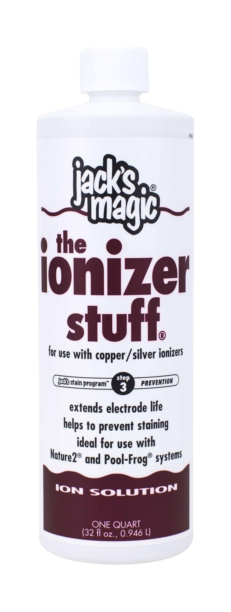 Jack's Magic JMION032 Ion Solution The Ionizer Pool Cleaner, 32 oz - Removes Stains & Restores Water Clarity for Swimming Pools & Spas