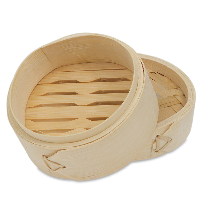 4 Inch Bamboo Steamer Basket for Dumplings, Buns & Dim Sum - Perfect for Asian Cooking, Healthy Meal Prep & Homemade Snacks