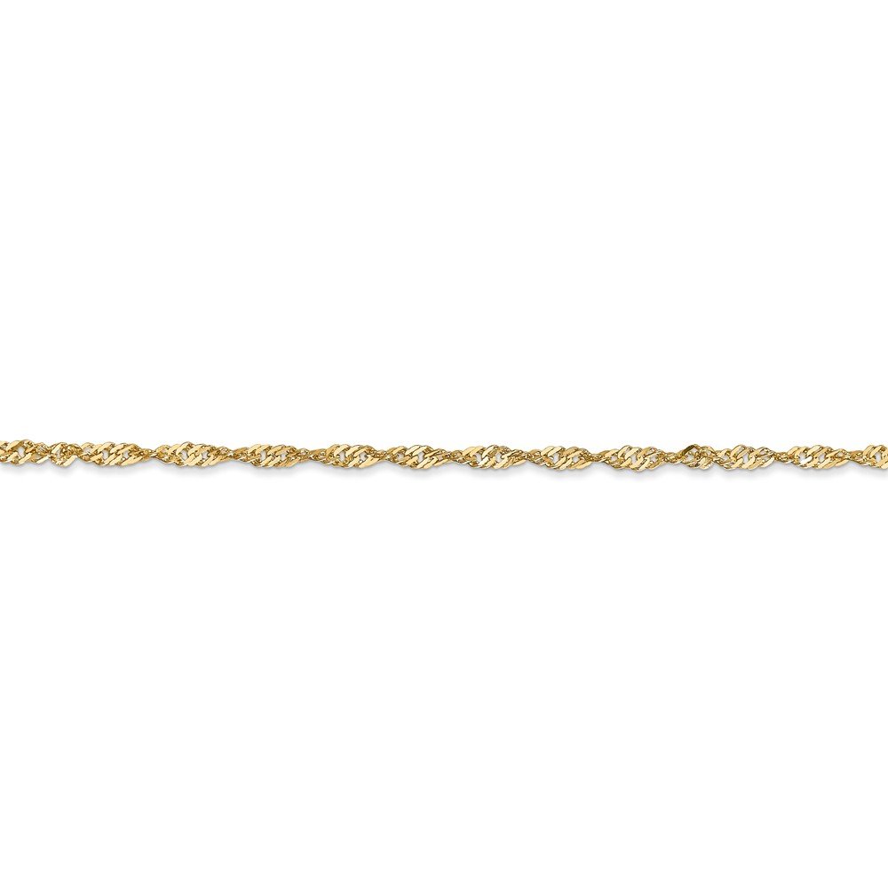14K Solid Gold 1.70mm Singapore Chain Anklet Bracelet for Women - Dainty Ankle Jewelry for Everyday Wear, Beach, Parties & Special Occasions