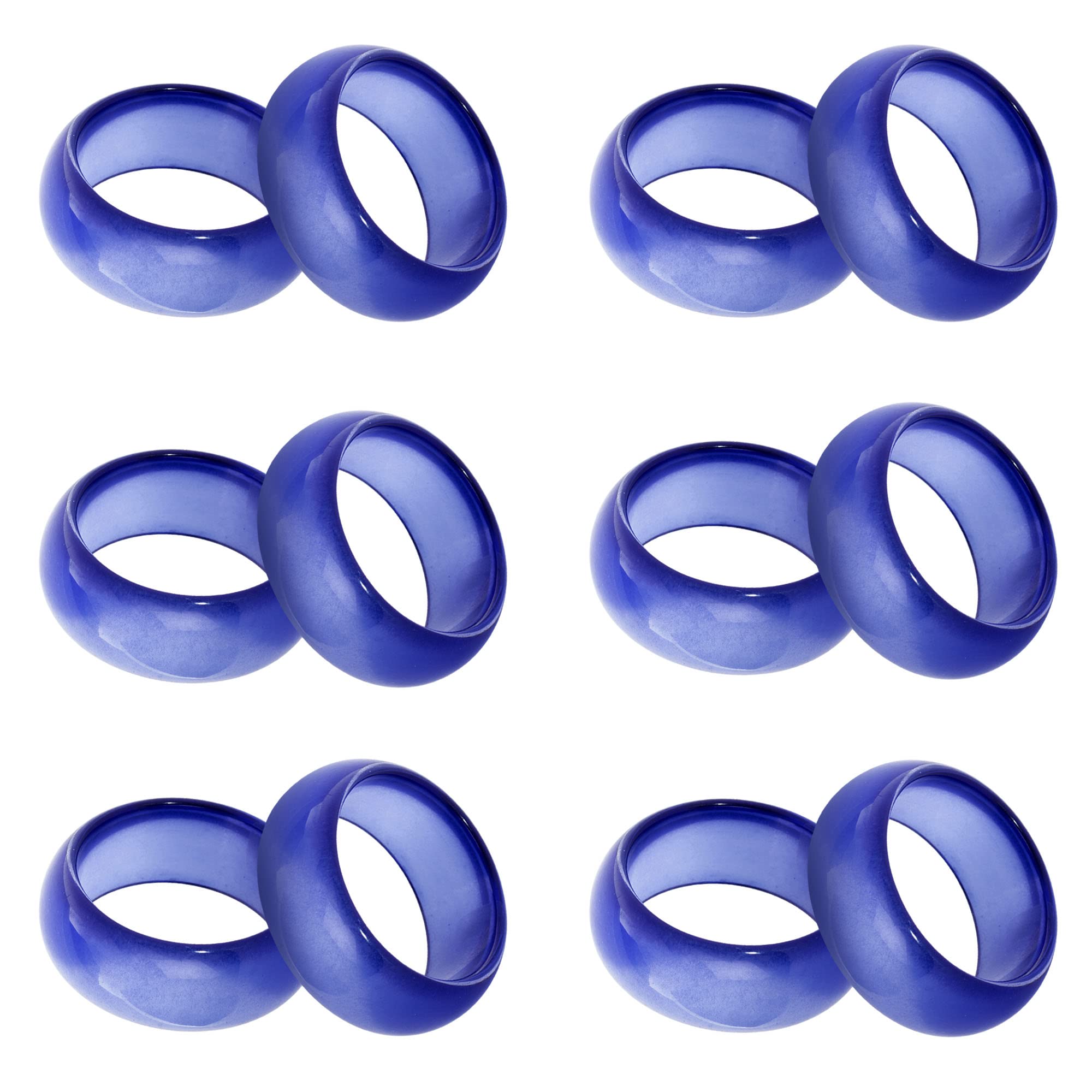 Elegant Blue Resin Napkin Rings Set of 12 - Premium Tableware Decor for Christmas, Thanksgiving, Weddings & Dinner Parties | Perfect for Holiday Gatherings, Seasonal Events & Formal Dining Settings