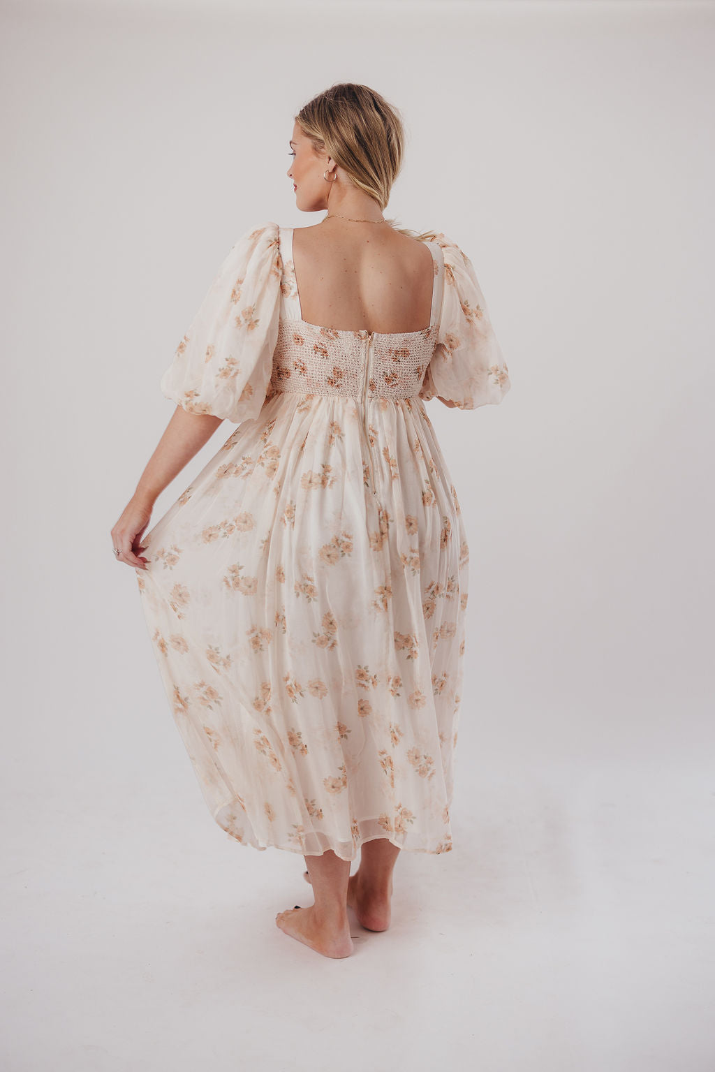 Harlow Maxi Dress in Taupe Floral - Bump Friendly Maternity Dress with Inclusive Sizing (S-3XL) | Perfect for Pregnancy, Beach Vacations & Special Occasions
